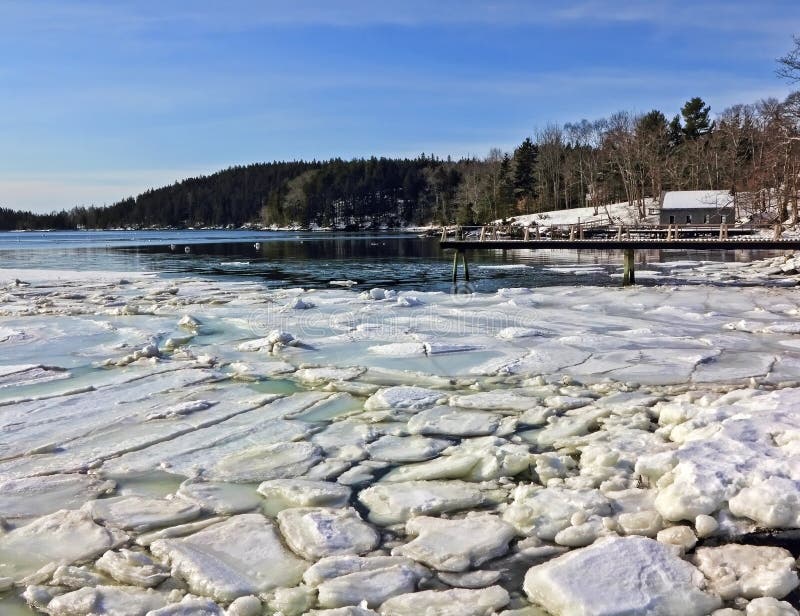 Winter Scene of Brooksville, Maine Stock Photo Image of winter