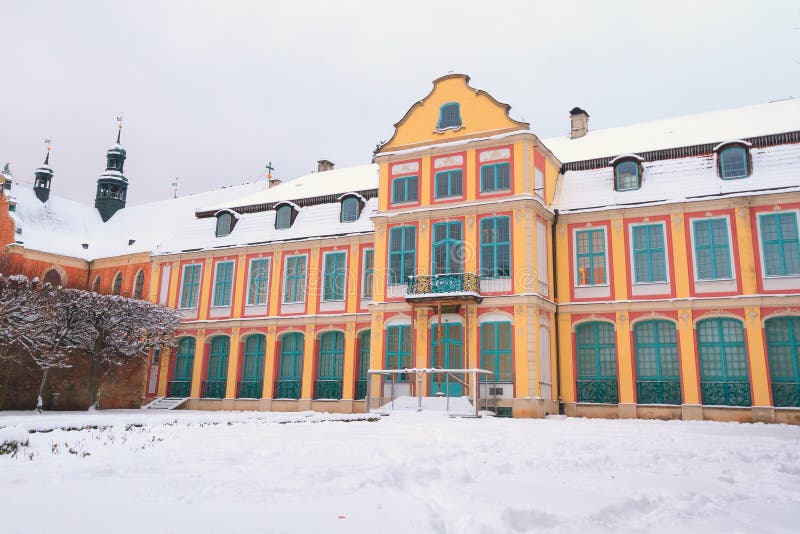 Winter scenery of Abbots  Palace in Oliwa