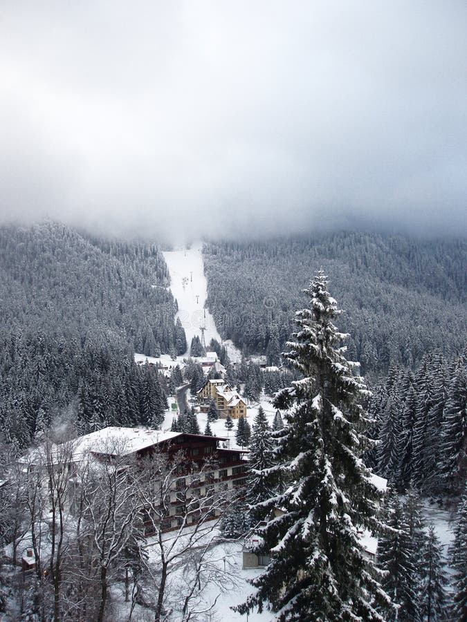 Winter ski landscape stock images