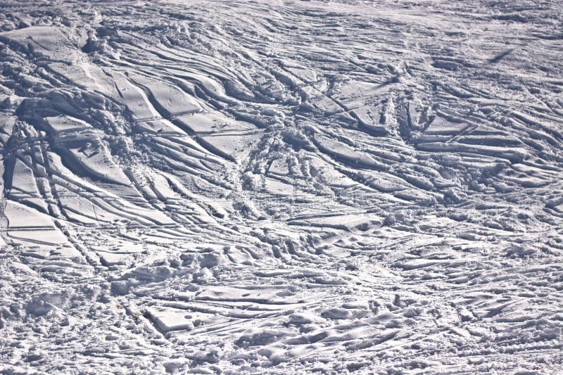 The signs of the skies in the fresh snow