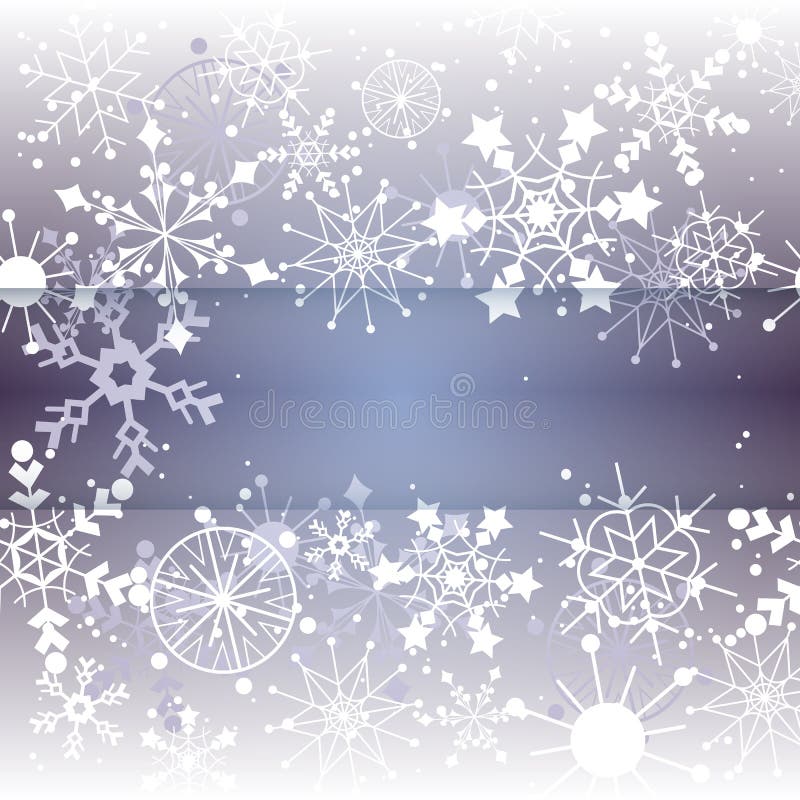 Winter Snowflake Background with Copy Space