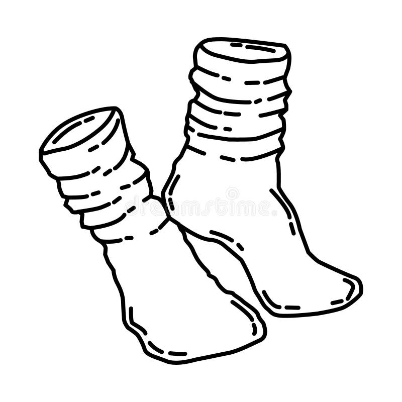 Winter Socks for Women Icon. Doodle Hand Drawn or Outline Icon Style ...