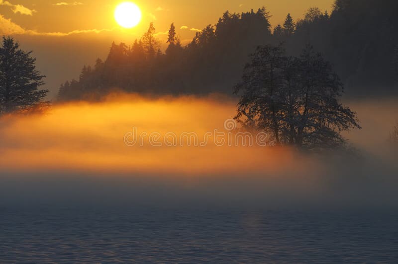 Winter Sunset royalty free stock image