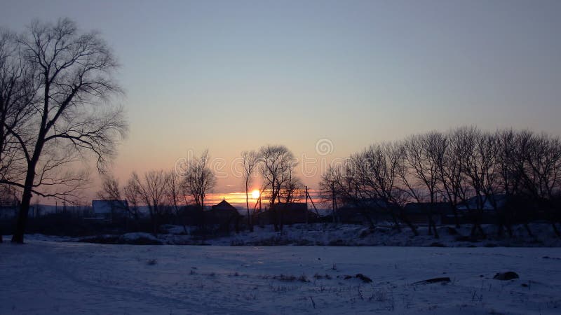 Winter Sunset Countryside