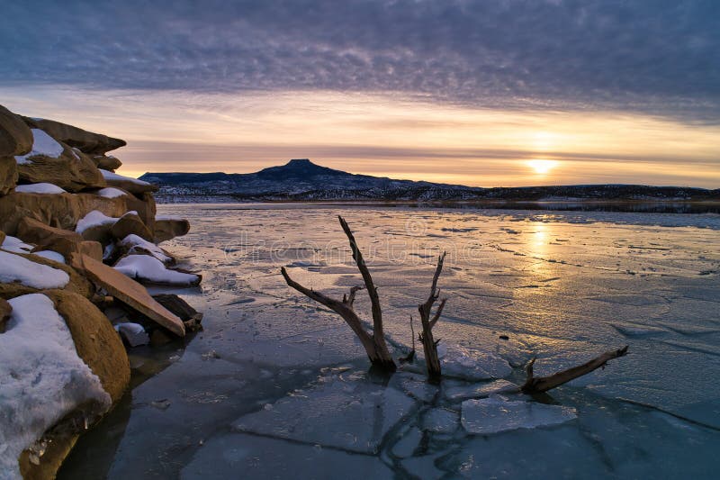 Winter Sunset at Lake Abiquiu in New Mexico