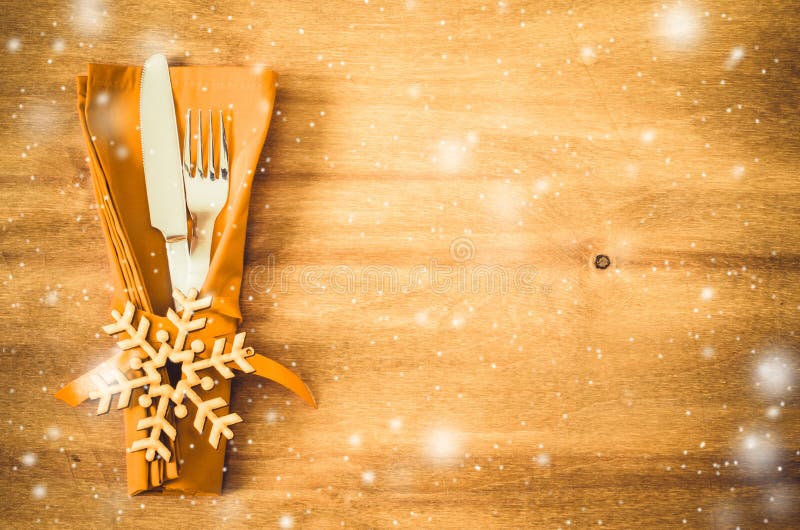 Winter Table Setting. Christmas Culinary Background. Stock Image ...