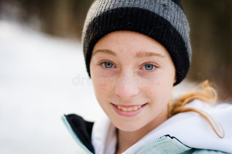 Winter teen stock photography