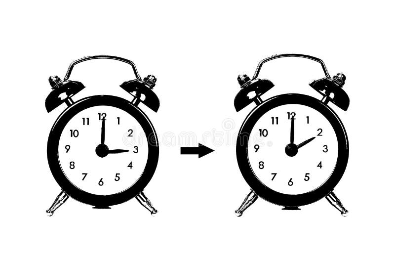 Winter Time change, Daylight Saving Time stock illustration Winter Time change, Daylight Saving Time stock illustration