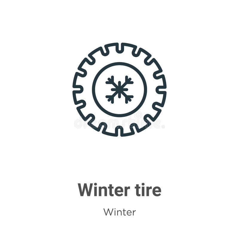 Winter Tire Outline Vector Icon. Thin Line Black Winter Tire Icon, Flat Vector Simple Element