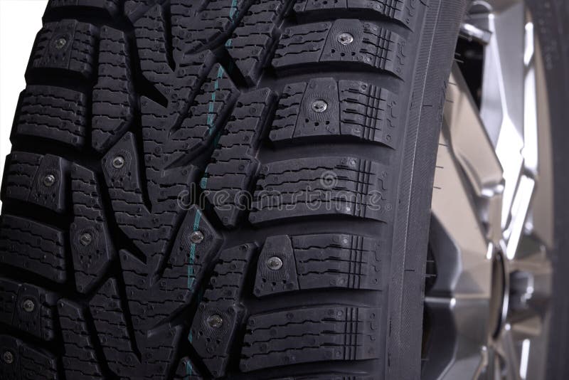 Winter tires with spikes stock photo. Image of mechanic 101491972