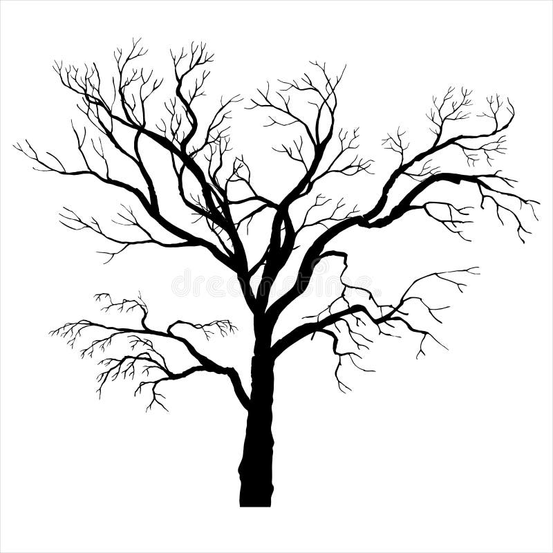 Download Winter tree silhouette stock vector. Illustration of leaf ...