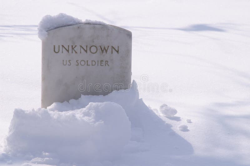 Winter Unknown Soldier's Grave in the Snow