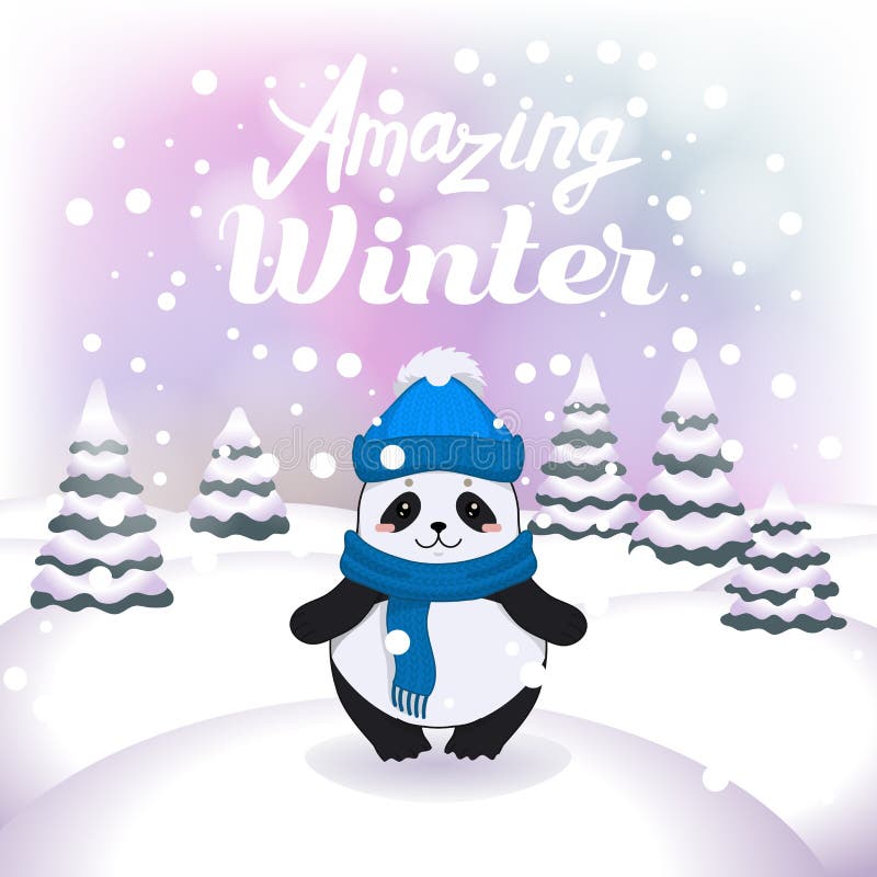 panda bear in snow clip art