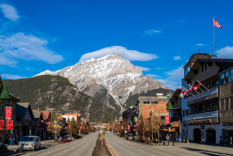 Winter View of Banff Avenue in Banff, Canada Editorial Stock Photo ...