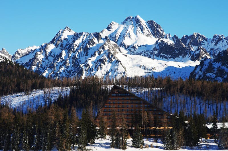 Winter view of Strbske Pleso