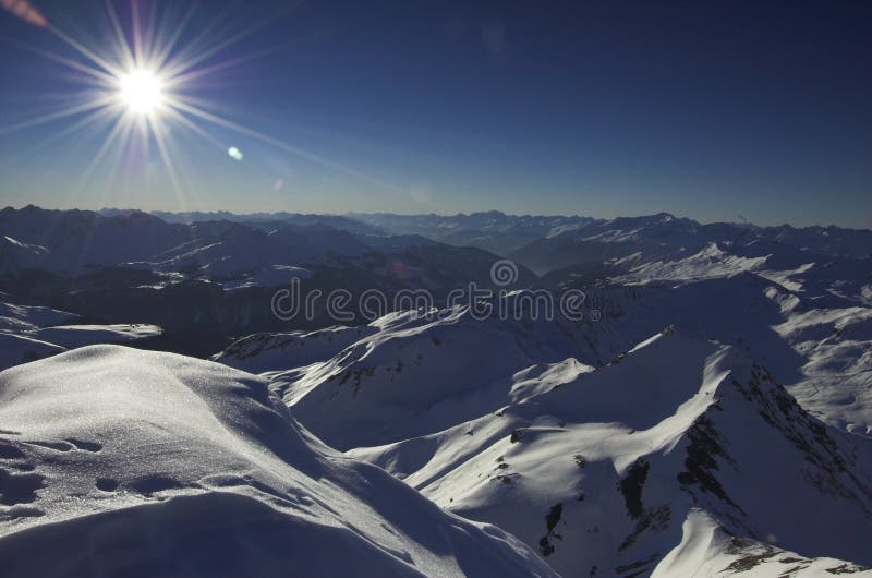 Winter view from the top of the mountain