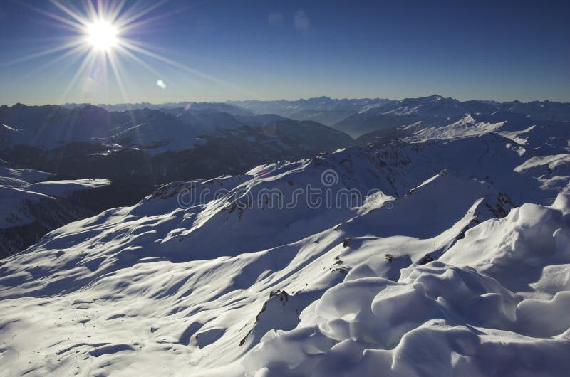 Winter view from the top of the mountain