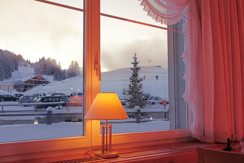 Winter view through a window