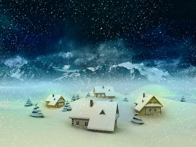Winter Landscape stock illustration. Illustration of snow - 28025469