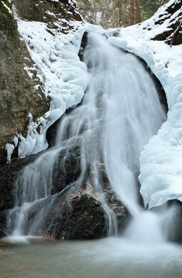 Winter waterfall landscape