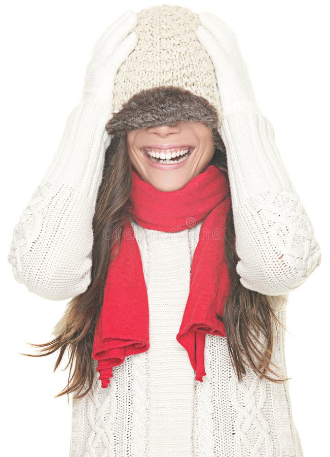 Winter woman fun isolated stock photography Winter woman fun isolated stock photography