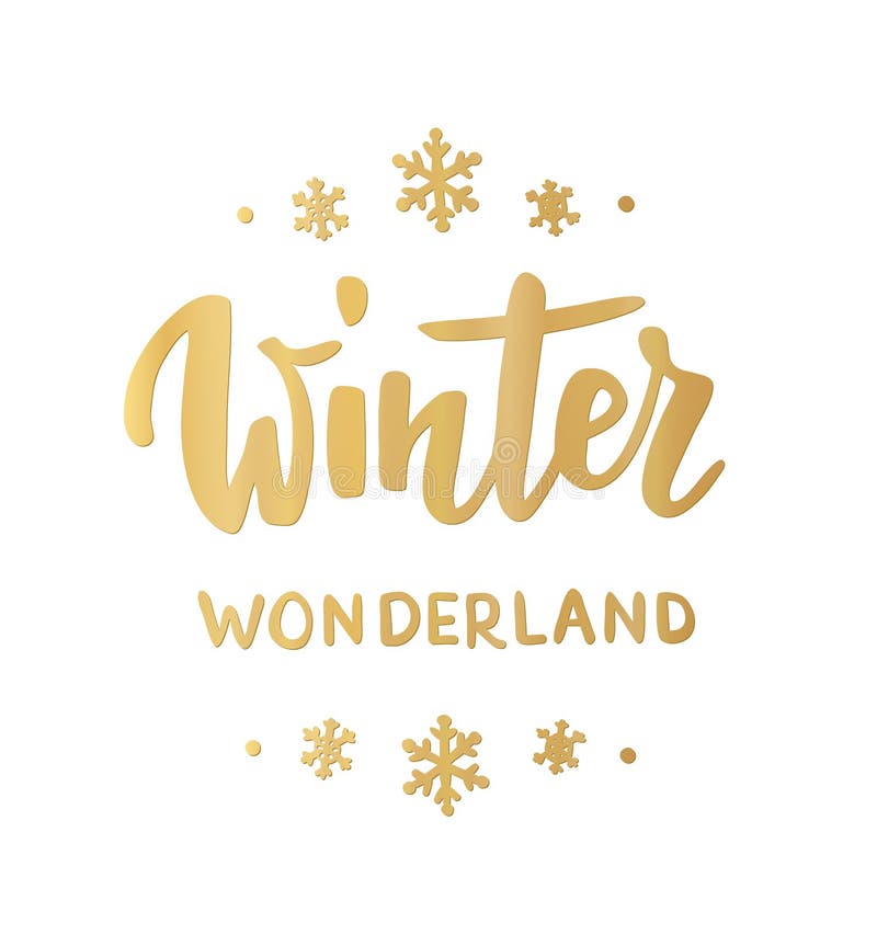 Winter wonderland card. Hand drawn lettering. For Christmas and New Year banners, posters, gift tags and labels.