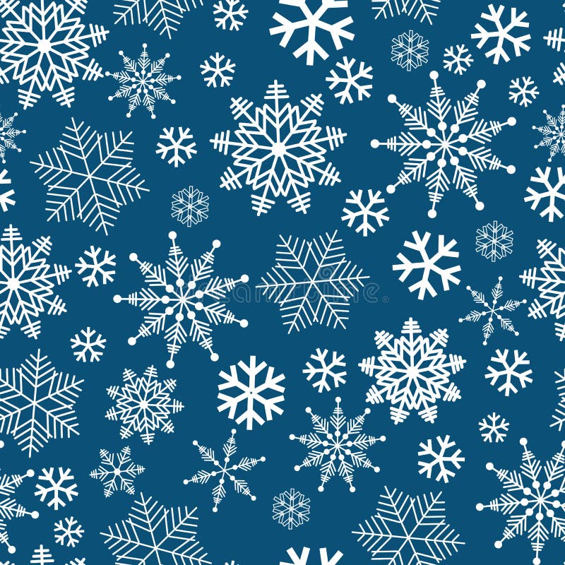 Winter wonderland delikat vitt snöflake kristaller på blå bakgrund vektor illustrationer