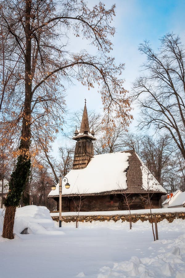 Winter Wonderland at the Village Museum in Bucharest royalty free stock image Winter Wonderland at the Village Museum in Bucharest royalty free stock image