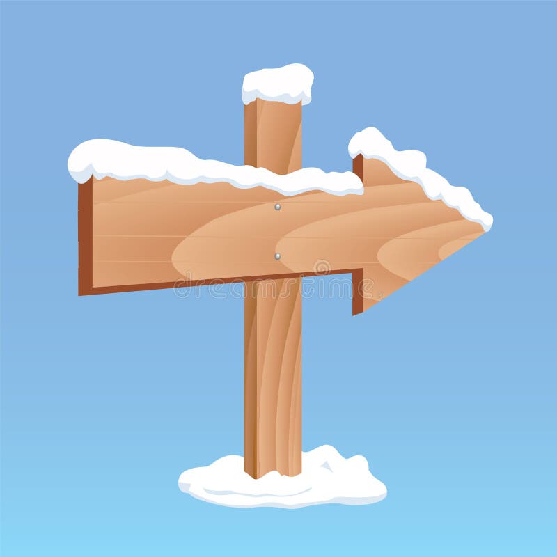 Winter wooden arrow board