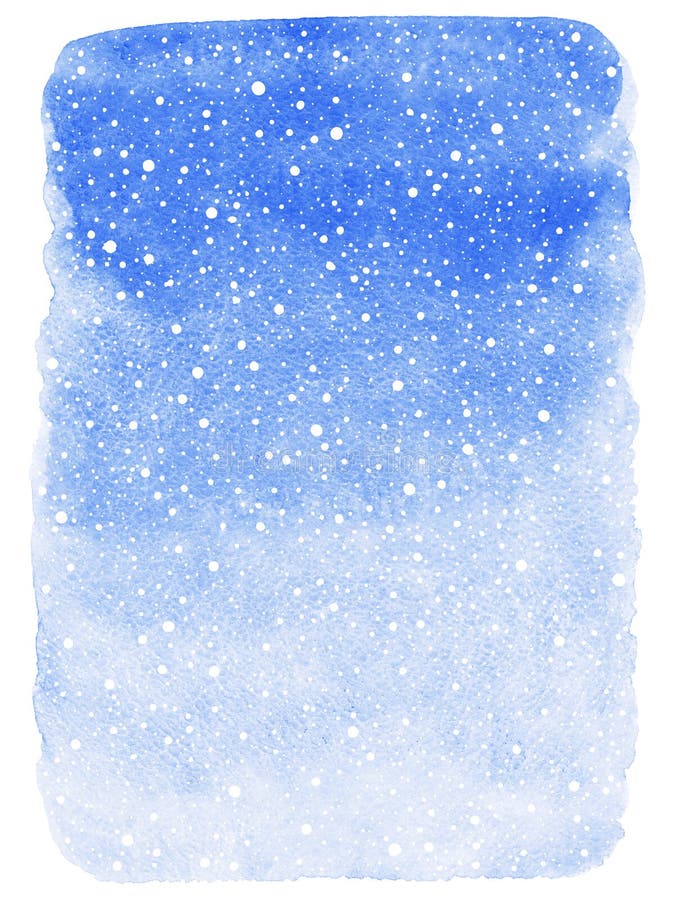 Winter watercolor abstract background with falling snow splash texture. Christmas, New Year light cobalt blue painted template. Gradient fill. Rough edges. Snowfall texture. Winter watercolor abstract background with falling snow splash texture. Christmas, New Year light cobalt blue painted template. Gradient fill. Rough edges. Snowfall texture.