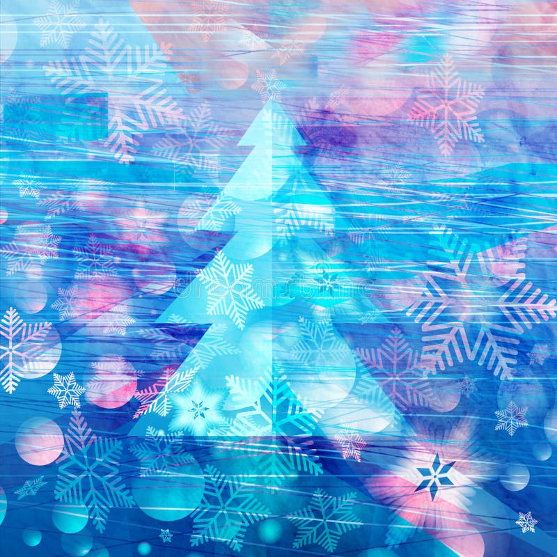 Winteraquarellhintergrund mit Weihnachtsbaum lizenzfreie stockbilder Winteraquarellhintergrund mit Weihnachtsbaum lizenzfreie stockbilder