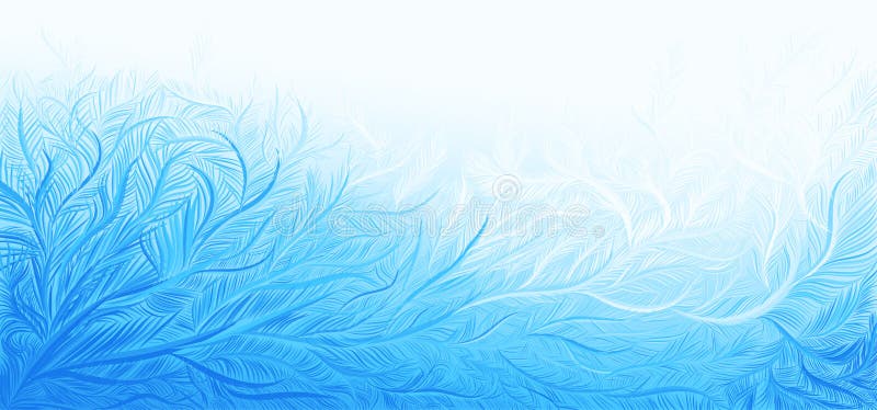 Winterblauw krulijs op kerstachtergrond Vectorillustratie