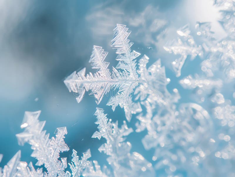 Close-up of intricate snowflakes showcasing the natural beauty and complexity of ice crystals. AI generated. Close-up of intricate snowflakes showcasing the natural beauty and complexity of ice crystals. AI generated