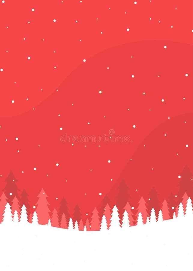 Winterlandschaftsrotes Weihnachtsplakat vektor abbildung Winterlandschaftsrotes Weihnachtsplakat vektor abbildung