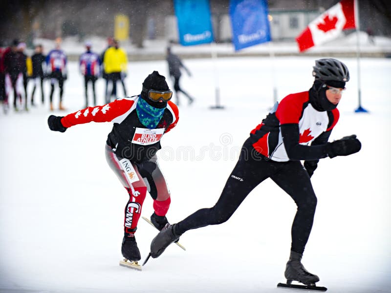 Winterlude Triathlon stock foto Winterlude Triathlon stock foto