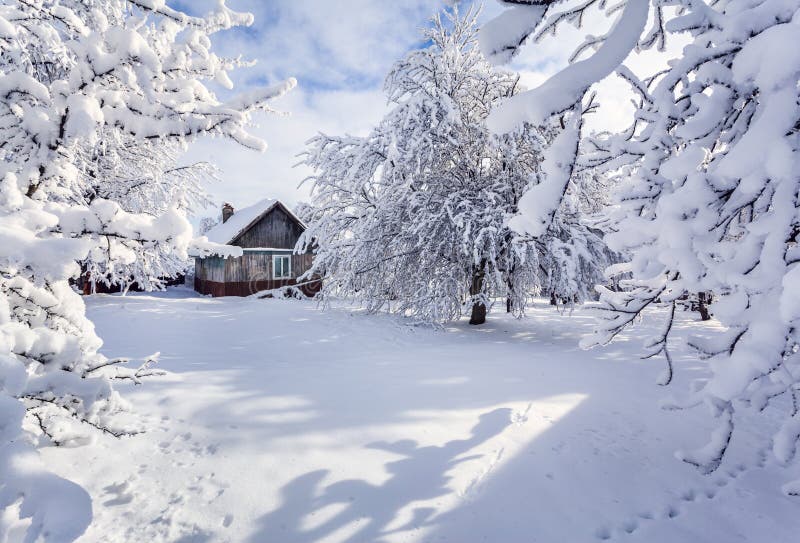 Wintermärchen, schwere Schneefälle stockbild Wintermärchen, schwere Schneefälle stockbild