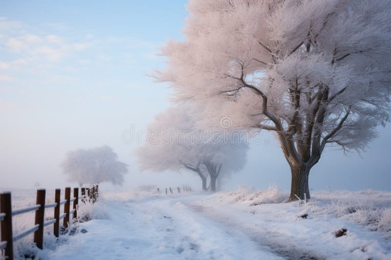 Winters beauty a pristine, serene season of frost and wonder vector illustration