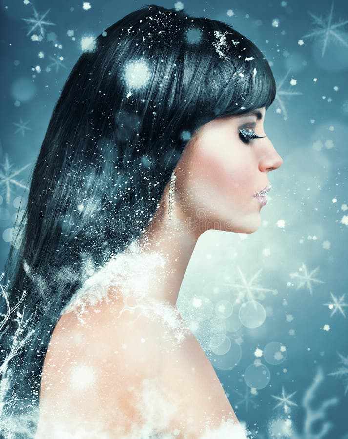 Winterschönheitsmake-up lizenzfreie stockfotografie Winterschönheitsmake-up lizenzfreie stockfotografie