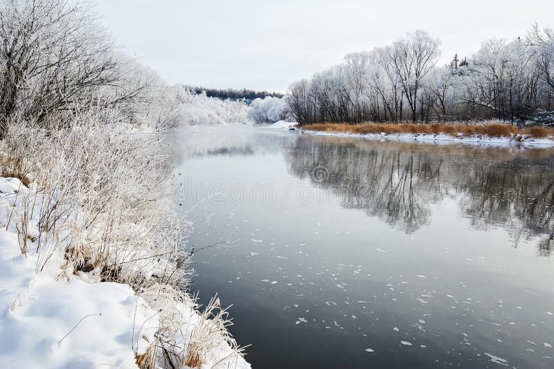 The wintertide river scenery