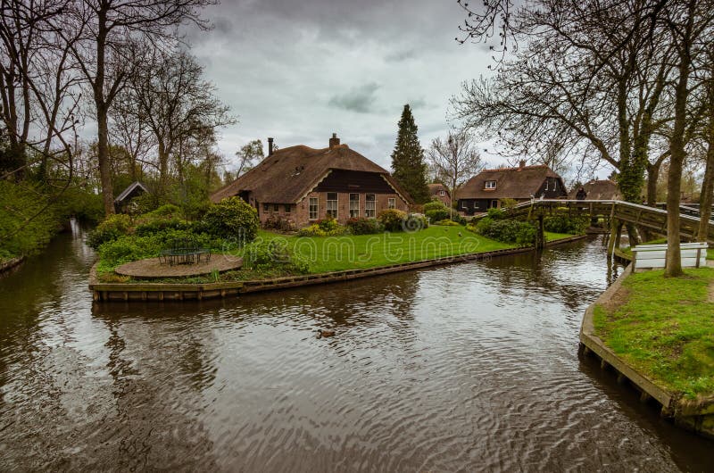 Wioska Giethoorn, holandie obrazy stock Wioska Giethoorn, holandie obrazy stock