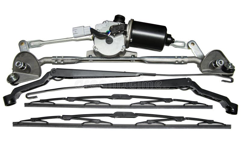 Wiper motor and levers with brushes royalty free stock images Wiper motor and levers with brushes royalty free stock images