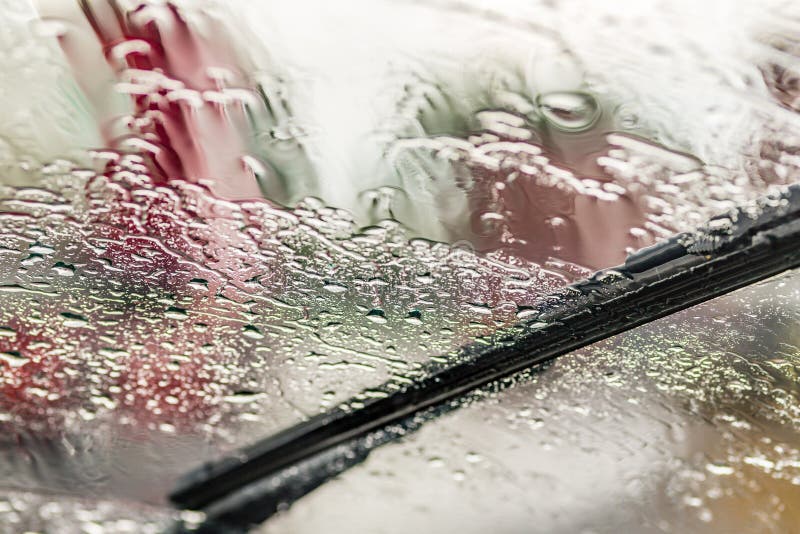 Wiper Stopped on Fogged Windshield Stock Photo Image of fogged