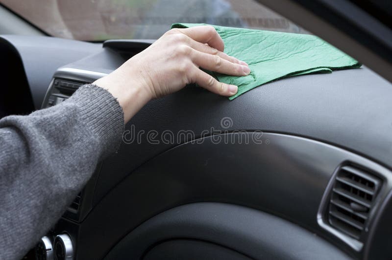 Wiping Dust in Car stock photo. Image of windscreen, cleaner 70142880