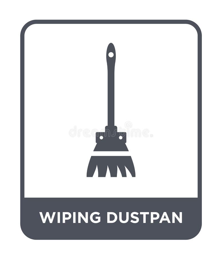 Wiping dustpan icon in trendy design style. wiping dustpan icon isolated on white background. wiping dustpan vector icon simple vector illustration