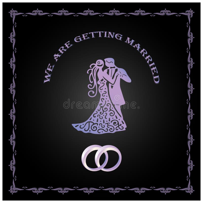 Wir heiraten Schablonenkarte Außer dem Datum Hochzeitseinladung mit Paaren Braut und Bräutigam Auch im corel abgehobenen Betrag stock abbildung Wir heiraten Schablonenkarte Außer dem Datum Hochzeitseinladung mit Paaren Braut und Bräutigam Auch im corel abgehobenen Betrag stock abbildung
