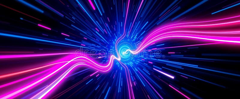 Wir neonowy : cyberpunk light odyssey ilustracja wektor