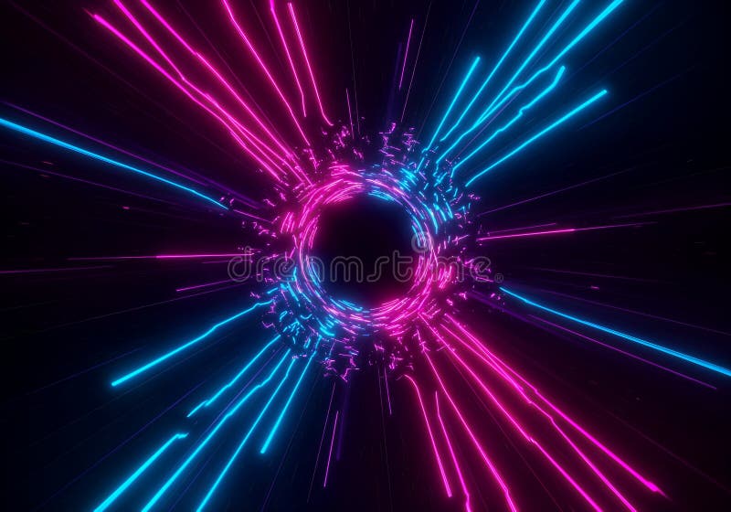 Wir neonowy : cyberpunk light odyssey ilustracja wektor