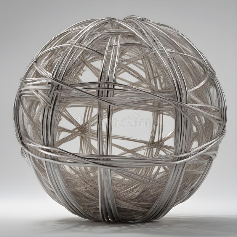 Wire ball on a wooden table vector illustration