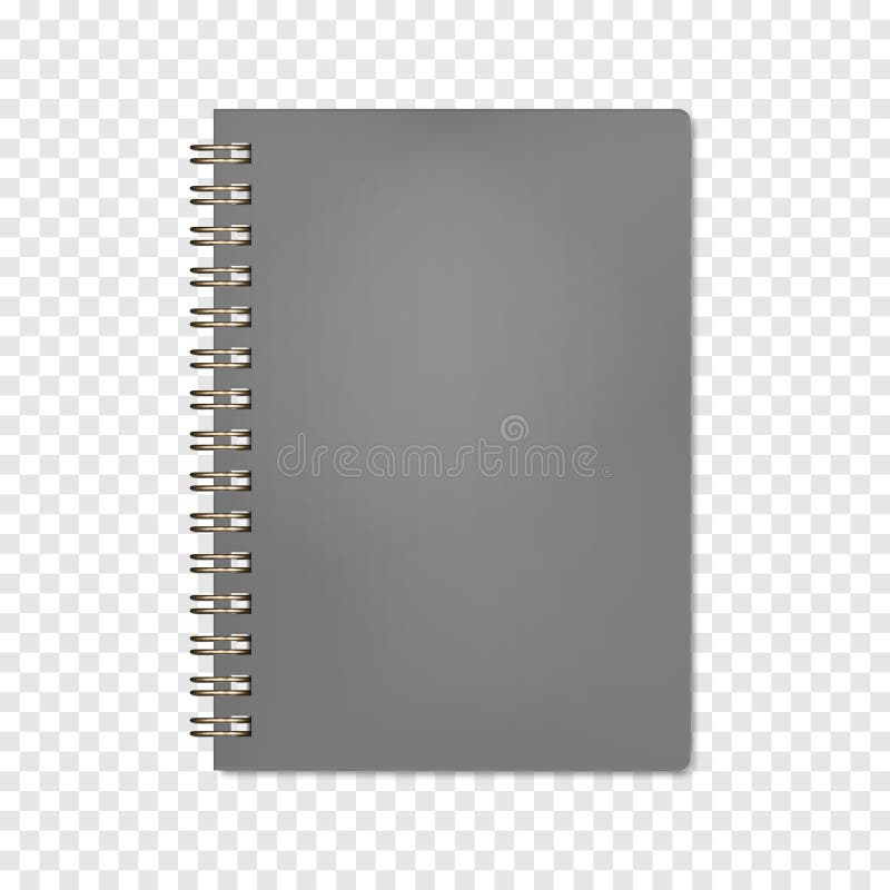 Realistic notebook. Blank closed spiral binder white copybook