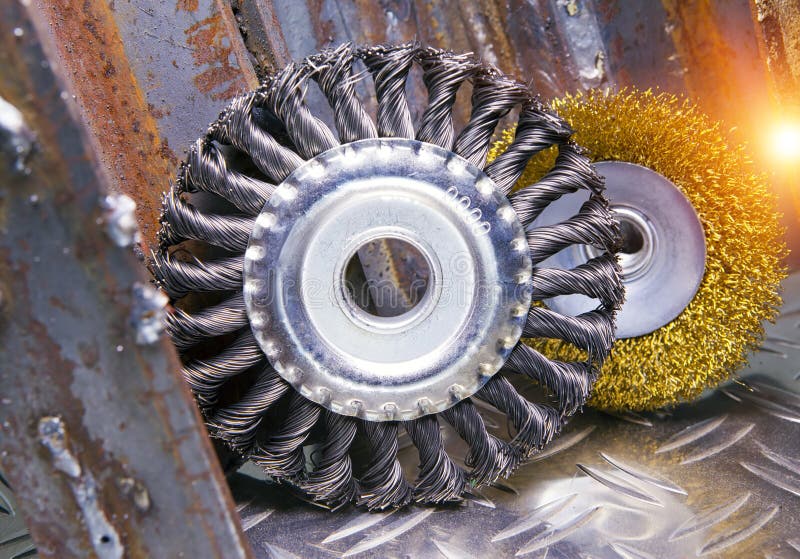 Wire Brush for Mechanical Cleaning of Metal Stock Photo Image of